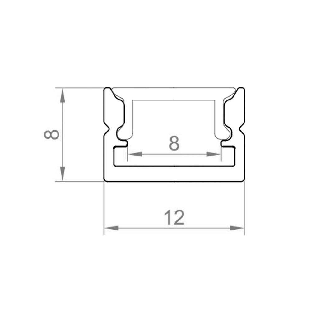 PROFILO LED SLIM BIANCO +COVER (STRIP LED 8MM)