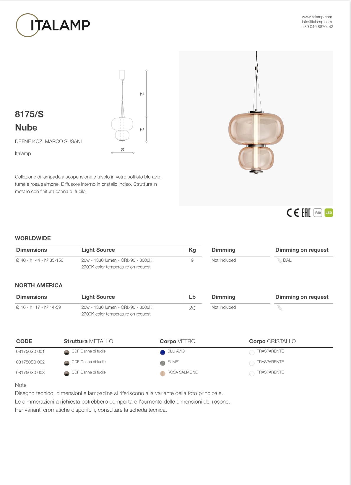 SOSPESO | NUBE | ITALAMP