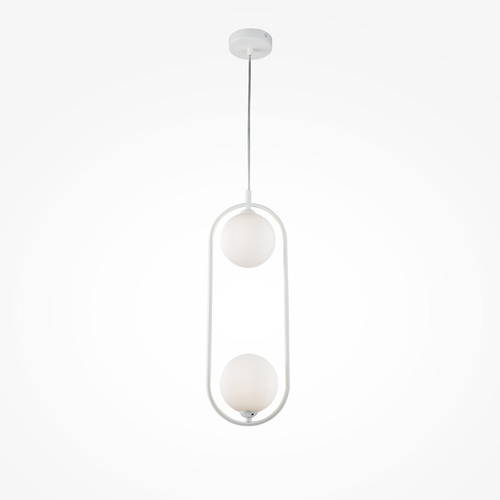 SOSPENSIONE BIANCA -SFERE VETRO