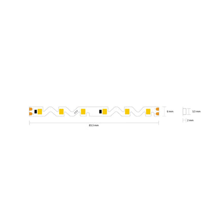 STRIP LED 5MT SP36060 CURVA 12W/MT IP20 24V 3000K