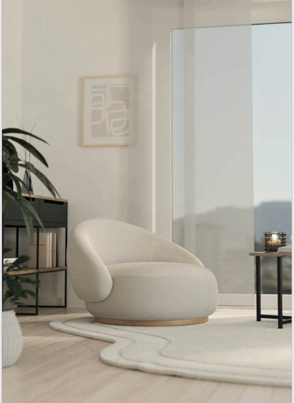 DIVANO PICCOLO BOUCLE'  BASE ROVERE